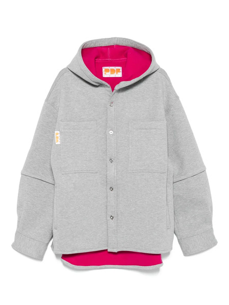  Pdf Hooded Logo-detail Jacket - Grey 