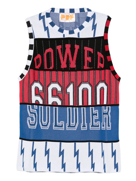  Pdf Lightning-bolt Panelled Vest - White 