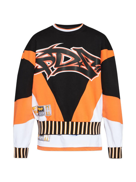  Pdf Striped Graphic-print Sweatshirt - Black 