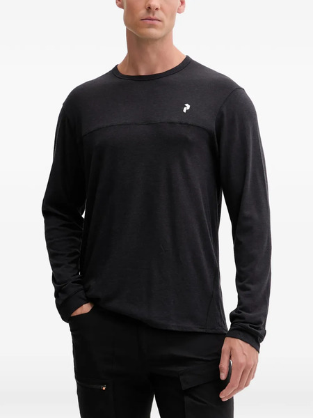  Peak Performance Logo Round-neck Sweater - Black 