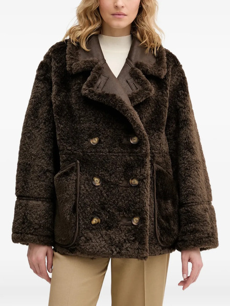  Pedro Del Hierro Button Double-breasted Coat - Brown 