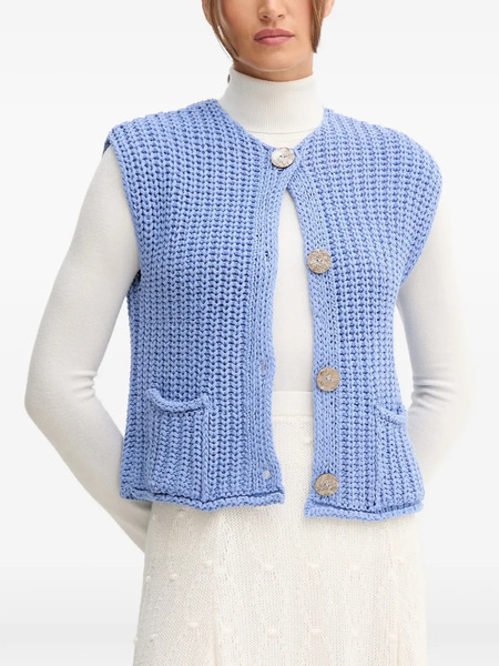  Pedro Del Hierro Button-up Vest - Blue 