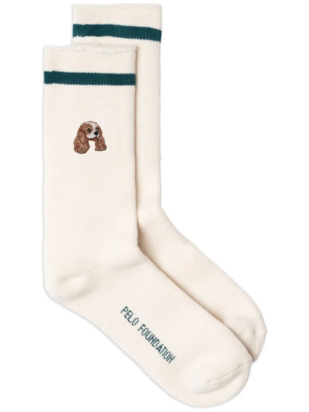  Pelo Foundation Cavalier King-patch Socks - White 