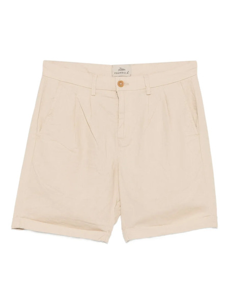 Peninsula Swimwear Pleated Linen-cotton Shorts - Neutrals 
