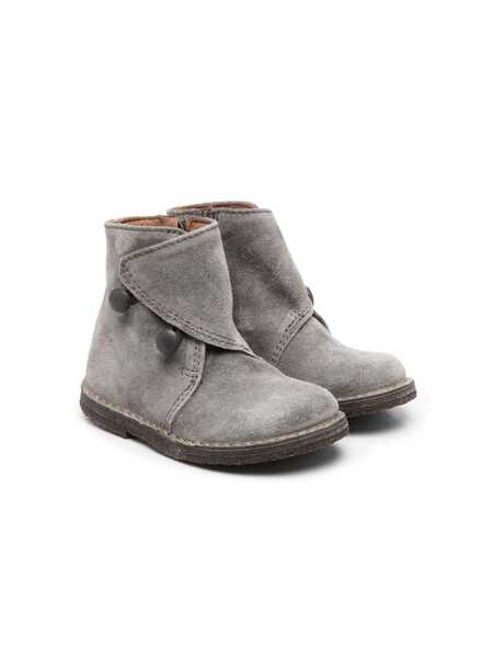  Pèpè Button-detail Suede Boots - Grey 