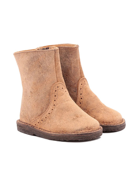  Pèpè Dylan Zip-detail Brogue Boots - Neutrals 