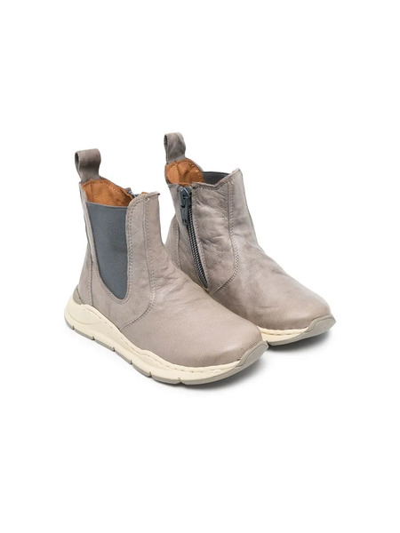  Pèpè Elasticated Panels Leather Boots - Grey 