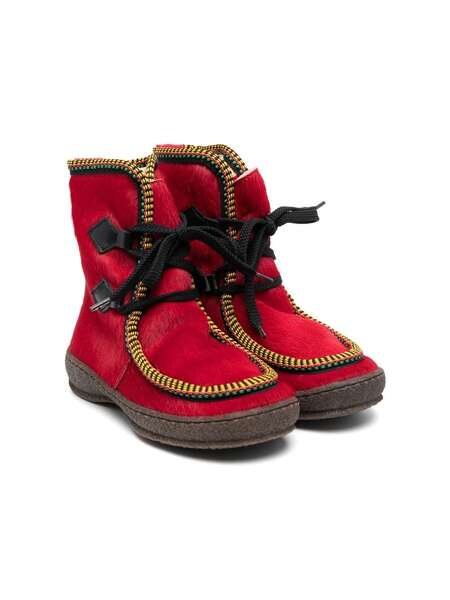  Pèpè Heidi Lace-up Ankle Boots - Red 