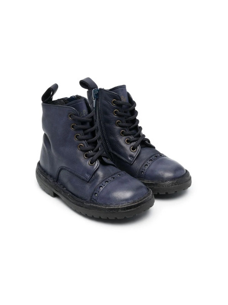  Pèpè Lace-up Leather Boots - Blue 