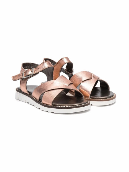  Pèpè Metallic-effect Leather Sandals 