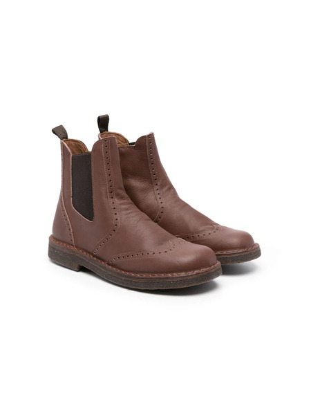  Pèpè Perforated-detail Leather Ankle Boots - Brown 