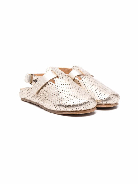  Pèpè Perforated Slingback Leather Shoes - Gold 