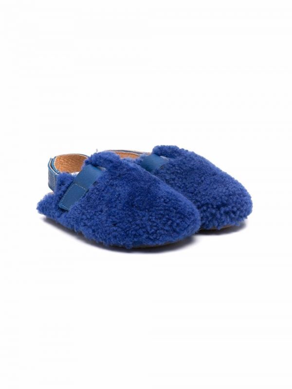  Pèpè Slingback Shearling Slippers - Blue 