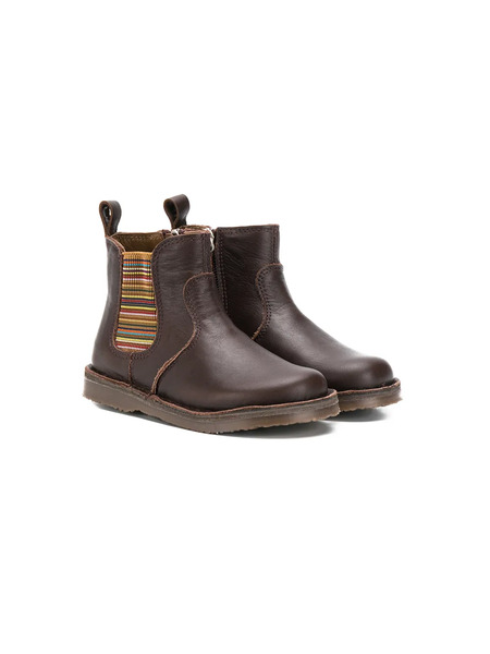  Pèpè Zip-up Stripe-detail Boots - Brown 