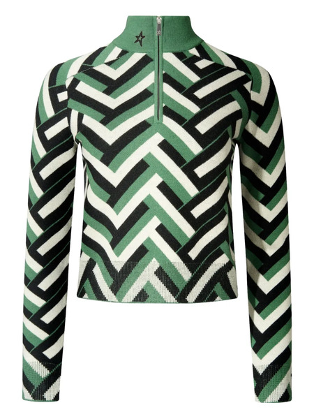  Perfect Moment Chevron-pattern Jumper - Green 