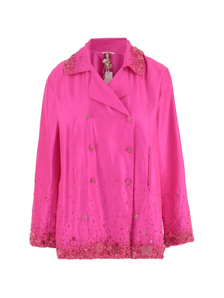  Pero Double-breasted Silk Jacket - Pink 