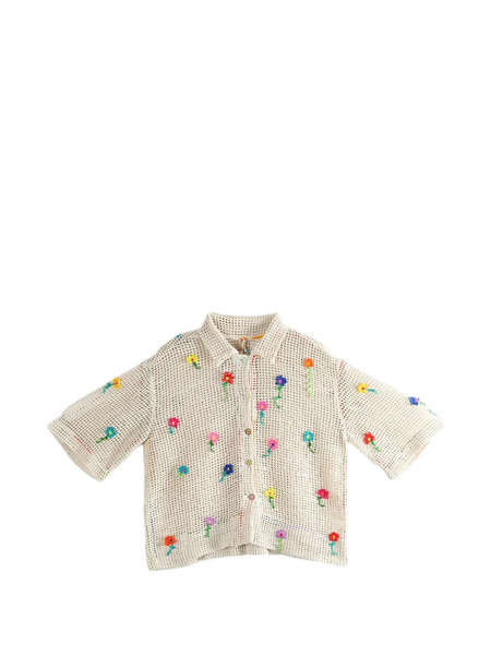  Pero Floral Crochet Shirt - Neutrals 