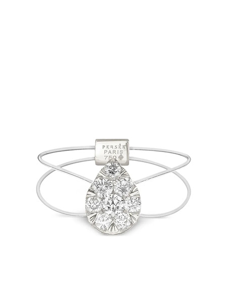  Persée 18k White Gold Floating-pear Diamond Ring - Silver 