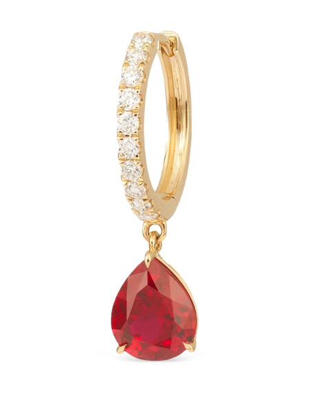  Persée 18k Yellow Gold Iris Ruby And Diamond Single Earring 