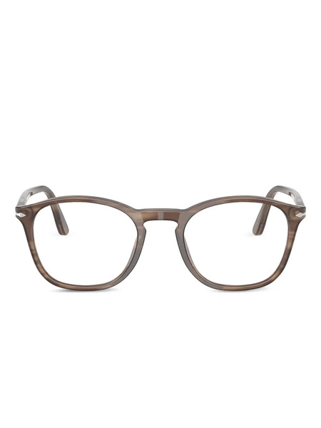  Persol Striped Acetate Glasses - Brown 