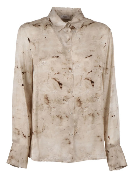  Peserico Abstract-pattern Blouse - Neutrals 