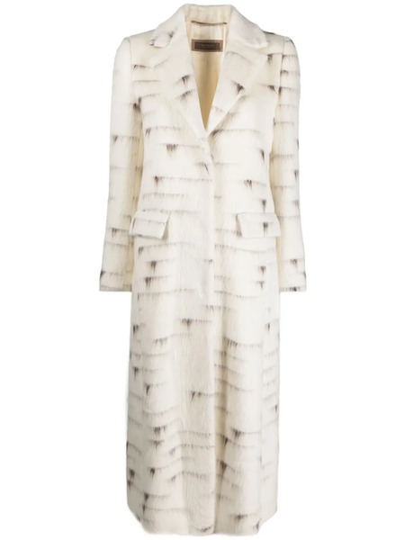  Peserico Abstract-pattern Brushed Coat - Neutrals 