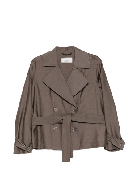  Peserico Belted Double-breasted Jacket - Brown 