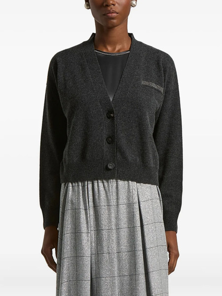  Peserico Button Embellished Cardigan - Grey 