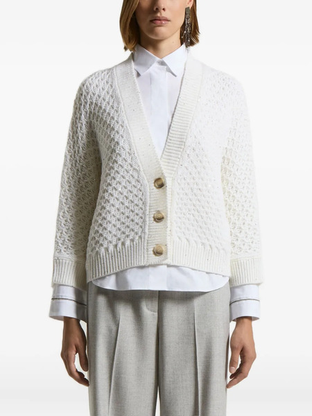  Peserico Button-fastening Wool Cardigan - White 