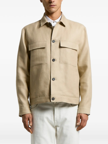  Peserico Button Flap-pocket Jacket - Neutrals 