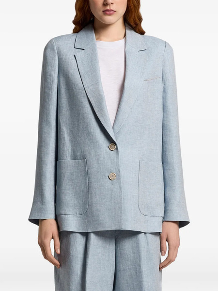  Peserico Button Patch-pocket Blazer - Blue 