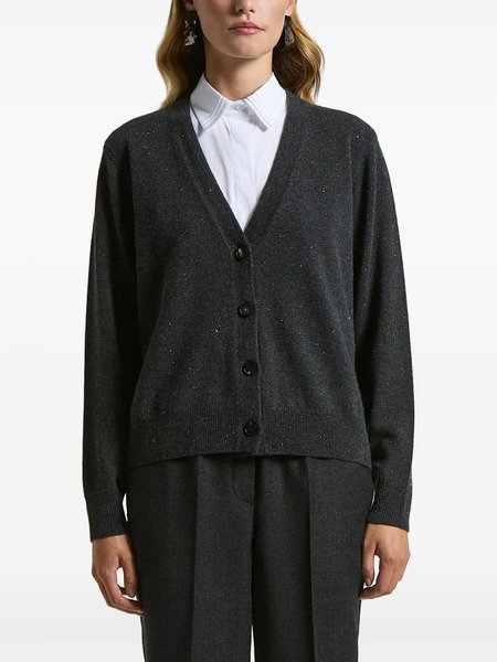 Peserico Button V-neck Sweater - Grey 