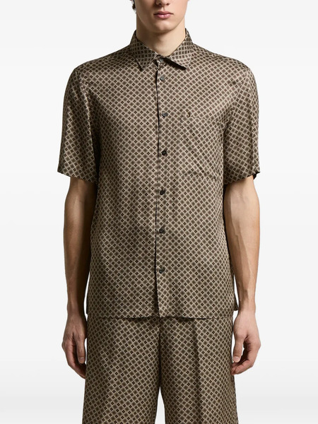  Peserico Buttoned Patterned Shirt - Brown 