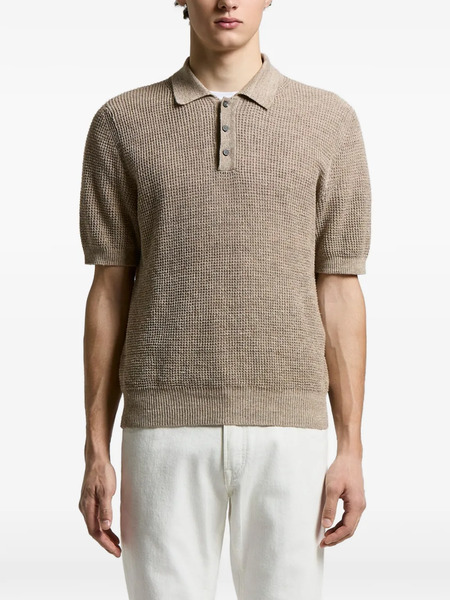  Peserico Buttoned Polo - Brown 