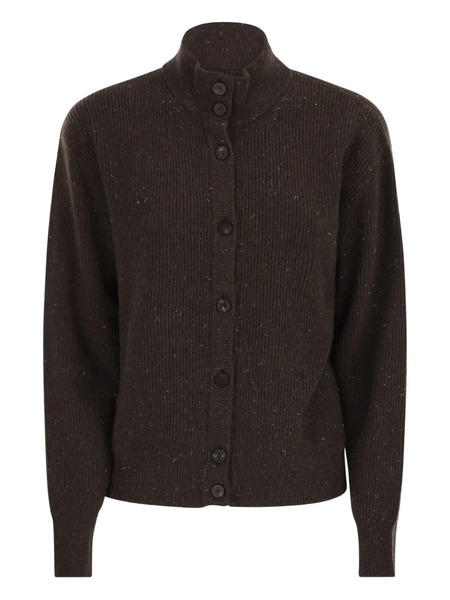  Peserico Buttoned Turtleneck Cardigan - Brown 