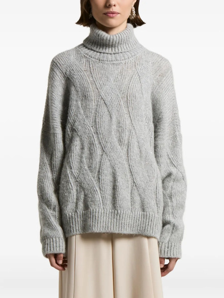  Peserico Cable-knit Turtleneck Sweater - Grey 