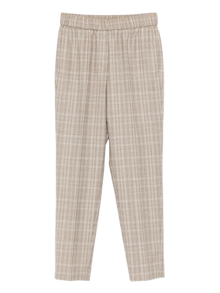  Peserico Checked Elasticated-waist Trousers - Neutrals 