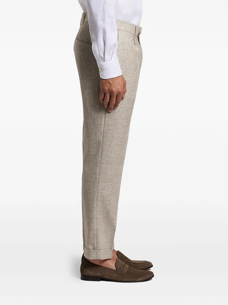  Peserico Checked Pleated Trousers - Neutrals 