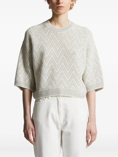  Peserico Chevron-pattern Sweater - White 