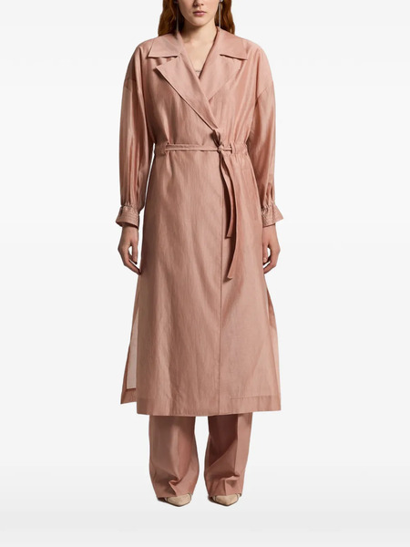  Peserico Collared Belted Coat - Pink 
