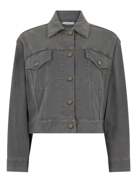 Peserico Cropped Denim Jacket - Grey 
