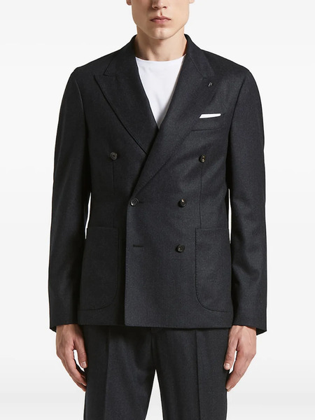  Peserico Double-breasted Patch-pocket Jacket - Grey 