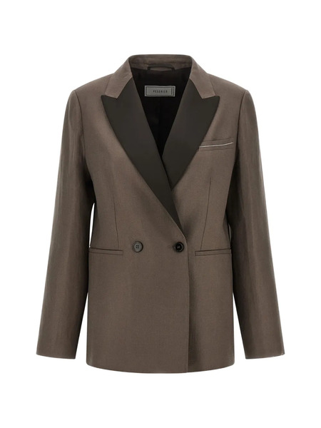  Peserico Double-breasted Peak-lapels Blazer - Brown 