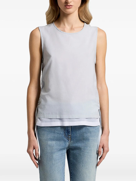  Peserico Drawstring Layered Top - Blue 