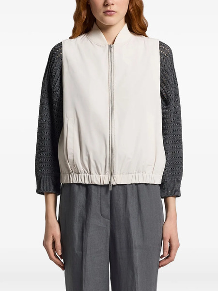  Peserico Elasticated-hem Gilet - Neutrals 