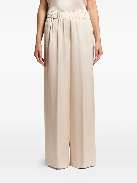  Peserico Elasticated-waist Satin Trousers - Neutrals 