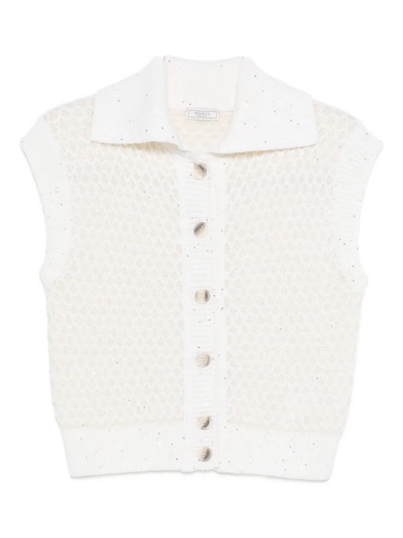  Peserico Embellished Buttoned Vest - Neutrals 