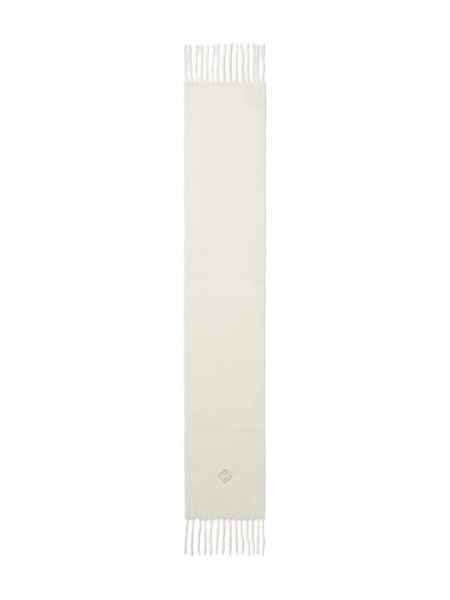  Peserico Fringed Logo Scarf - White 