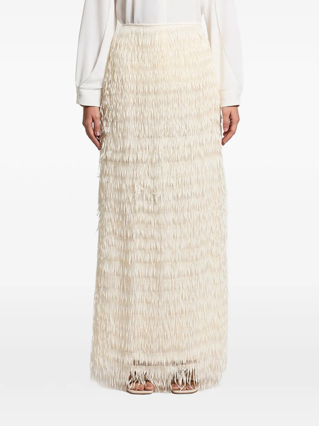  Peserico Fringed Maxi Skirt - Neutrals 