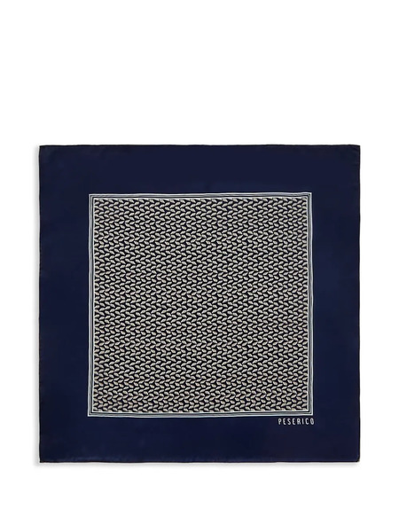  Peserico Geometric-pattern Scarf - Blue 